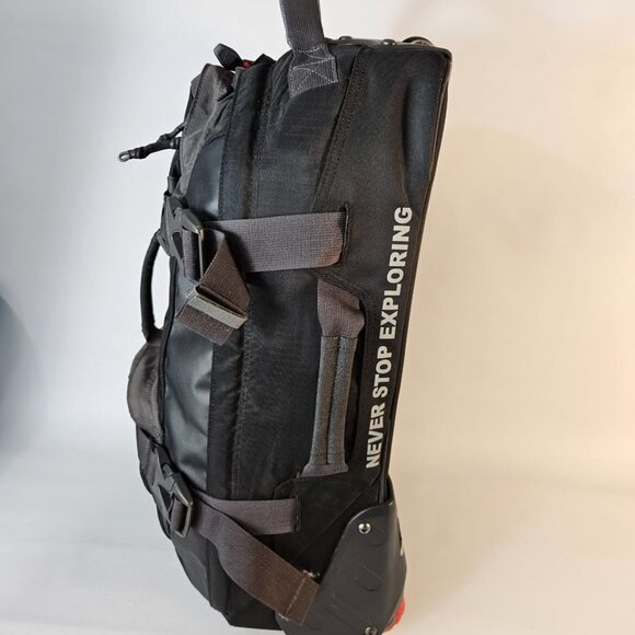 The North Face Long Haul Black Rolling Luggage Red Black Grey - Picture 3 of 9